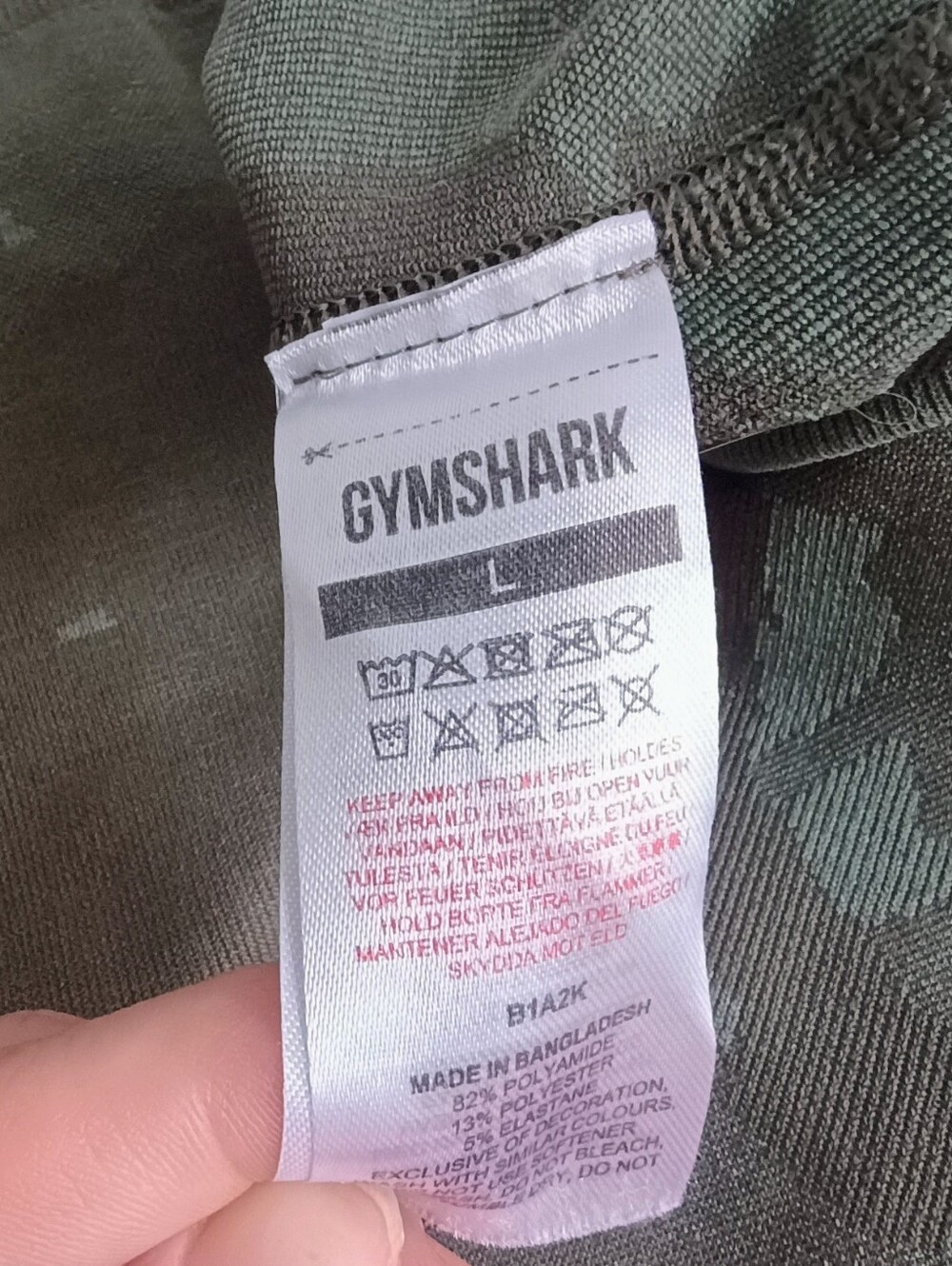 LIKE NEW - Gymshark Adapt Camo Seamless Leggings Sz L Savanna | Green High Waist - Picture 13 of 14